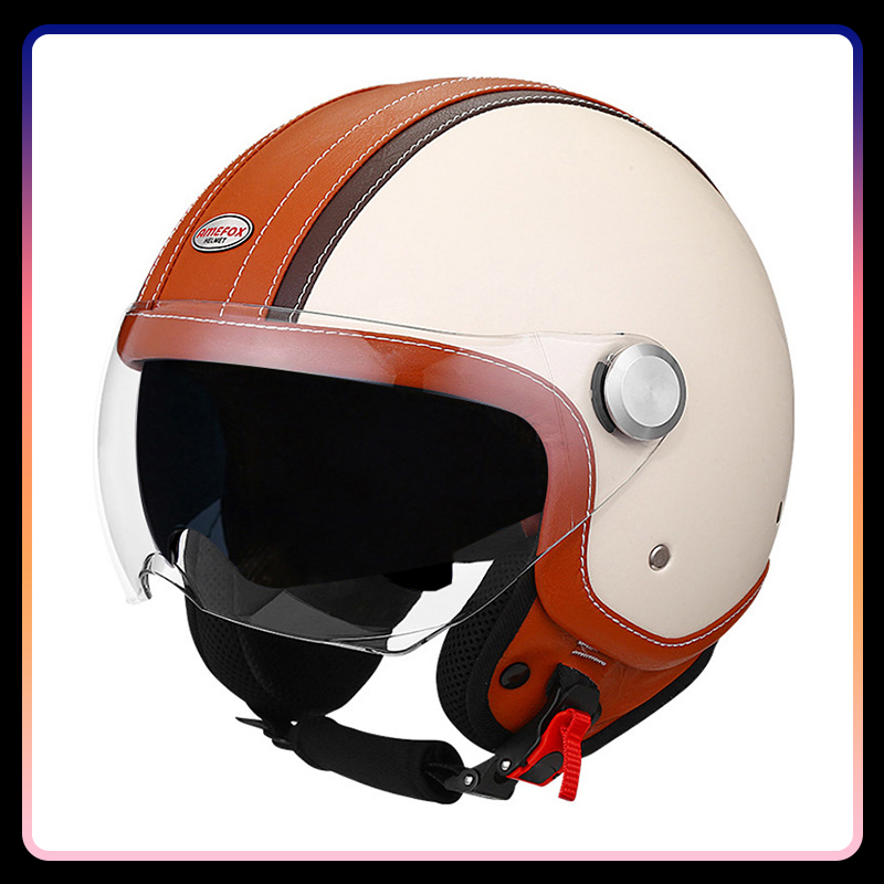 Vintage Open Face Retro Helmet - DOT 승인 Daul 렌즈 오픈 페이스