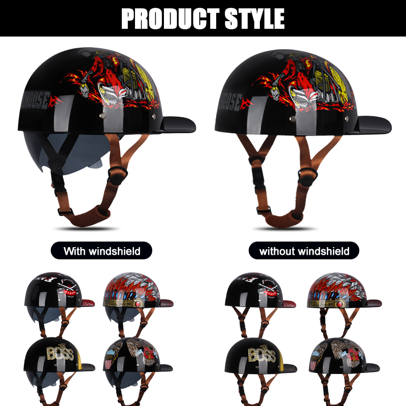 야구 모자 헬멧 오토바이 빈티지 레트로 헬멧 여름 오픈 - Vintage Open Face Retro Helmet 리뷰 및 가격