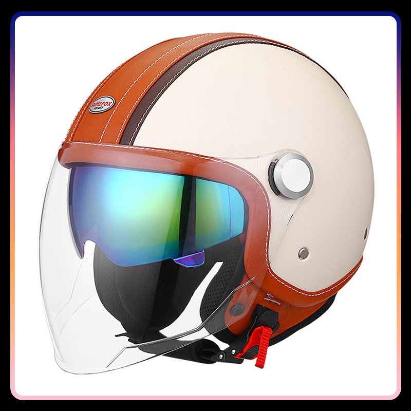 DOT 승인 Daul 렌즈 오픈 페이스 오토바이 헬멧  - Vintage Open Face Retro Helmet 리뷰 및 가격