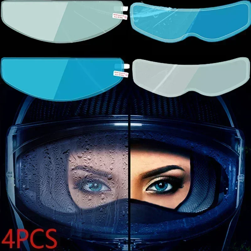 1-4Pcs 오토바이 헬멧 투명 안개 방지 비 필름 고 - Motorcycle Helmets 리뷰 및 가격