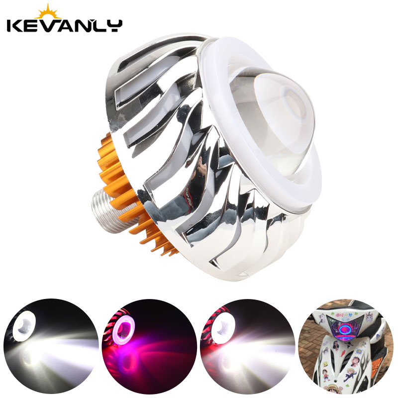 자동차 오토바이 듀얼 LED 헤드라이트, 천사 악마 눈 - Universal Motorcycle Led Headlight Projector 리뷰 및 가격