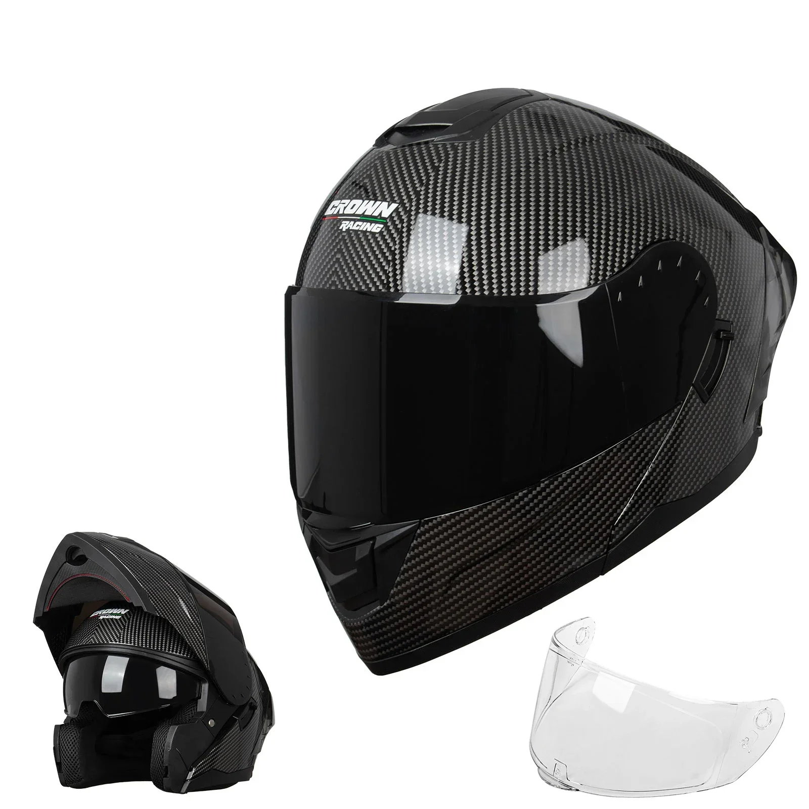 크라운 레이싱 FL900 모듈형 오토바이 헬멧, DOT - Dual Visor Motorcycle Racing Helmet 리뷰 및 가격